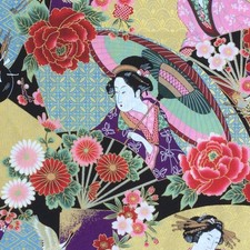 Tissu Japonais Geisha, Fleurs