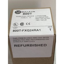NEW ALLEN BRADLEY 800T-FXQ24RA1 PUSH PULL 2 POSITION ILL RED 24VAC/DC 1NO/1NCLB