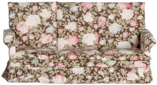 Maison poupée sofa floral - poupée,