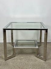Table basse / bout de canapé chromé style vintage 70'S