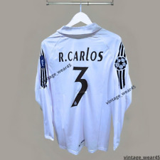 Roberto Carlos #3 Real Madrid jersey 2005/2006 Long Sleeve White Retro Size L