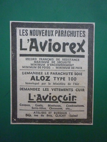 1934 pub parachute soie - pub,