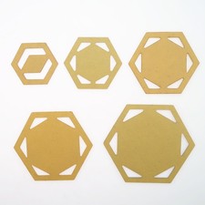  5pcs Hexagon Templates Quilting Patchwork Spinning Broderie Model Handmade DIY