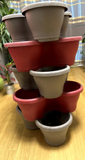 Tour de pots de fleurs ou plantes ELHO - 5 pots à 3 côtés + base - occasion