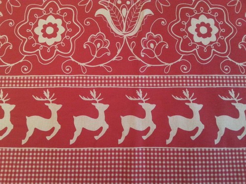 Coupon tissu noel rouge - coupon,