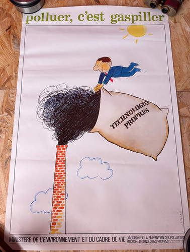 Affiche vintage polluer - affiche,
