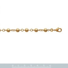 Bracelet Chaine de Boules de 6 mm 19 cm Plaqué Or 18K et 24K Dolly-Bijoux Femme