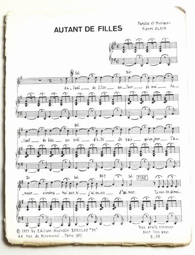 Partition vintage sheet music