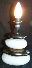 Silver & White Electric Pebble Lamp - REF 84 - Contemporary Design