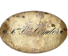 2 19th Double Sided Copper Door Plates Widow Lemeter Pocreau Brayet