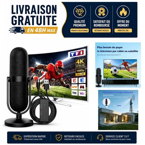 Antenne intérieure tnt 4k - intérieure,