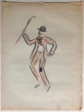 JEAN TARGET (1910-1997) Dessin Original Carnaval de BINCHE Belgique #10