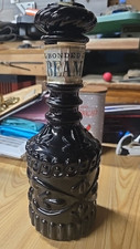 Vintage 1970’s Jim Beam Black Glass Bonded Beam Whiskey Decanter & Stopper Empty