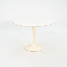 1960s Eero Saarinen Knoll Tulip Pedestal Dining Table 42" White Top, Model 173F