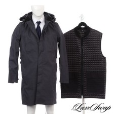 NWT #1 MENSWEAR Norwegian Rain Navy SB Homme Parka Coat + Indie Liner Vest L NR