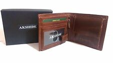 Portefeuille/portefeuille en cuir véritable tanné végétal pour homme - AKSHLE-7039