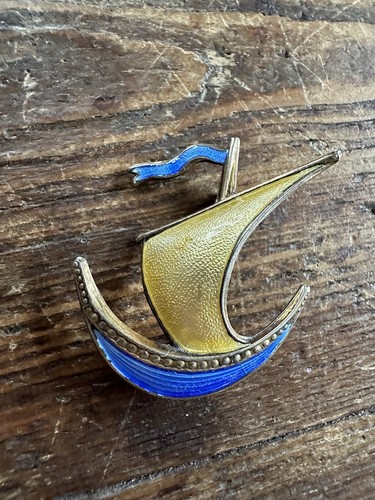 Broche émaillée argent - broche,