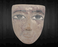 RARE ANCIEN MASQUE DE MOMIE ÉGYPTIENNE ANTIQUE en bois sculpté masque pharaon...