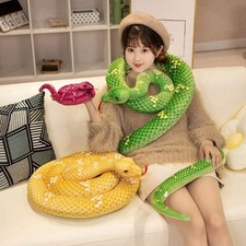Giant Python Snake Plush Toy 70–280cm Stuffed Anaconda Prop Gift for Kids Decor