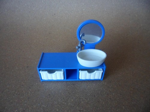 Meuble evier miroir bleu - ,