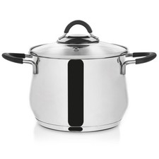 Casserole Acier Inox avec Couvercle Verre DALIE 18cm 3,5L Premium