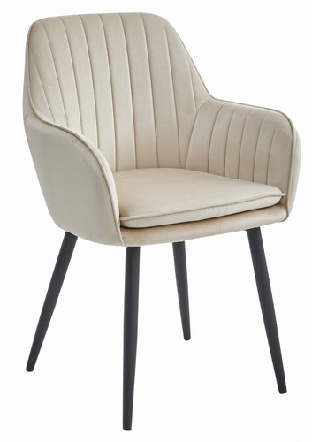 Fauteuil lugo velours - velours, beige