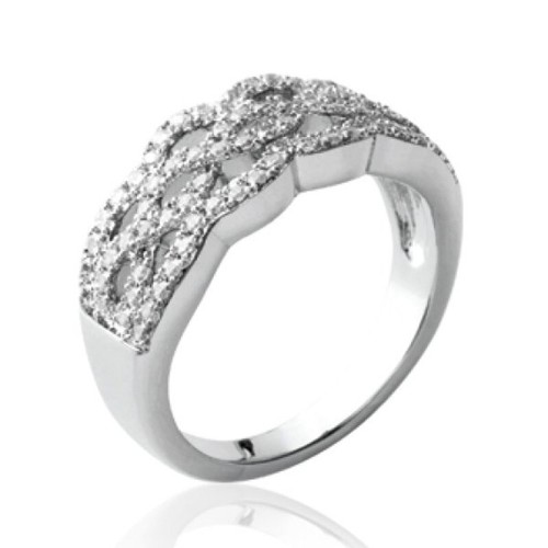 Bague tresse sertie femme - ,