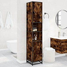 Armoire de Salle de Bain Colonne Rangement Bois d'Ingénierie et Métal vidaXL