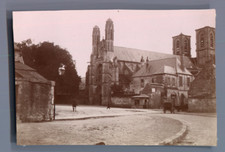 France, Laon (Aisne), Church of Saint Martin vintage citrate print.  Citr Print