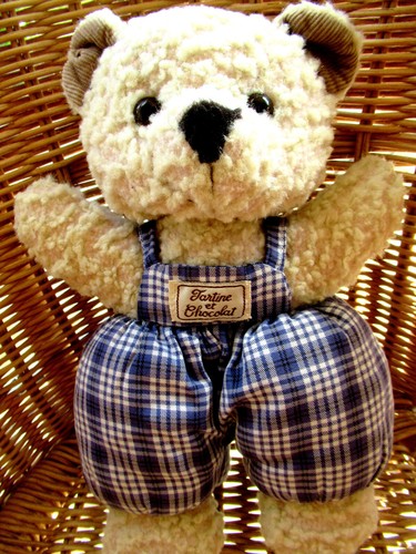 Doudou peluche ours beige - peluche,