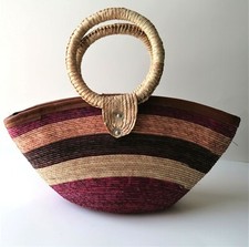 Colorful Straw Purse - Beach Bag - Handbag - Hand Made In Mexico