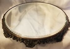 Antique Plateau Table Mirror 10" with 8 Legs Beveled Edge