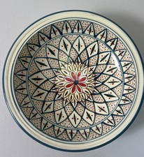 Hand Painted made in Tunisian ??moroccan tagine 13” round 