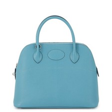 HERMES Bolide Size 31 Chevre Myzore Goatskin Turquoise