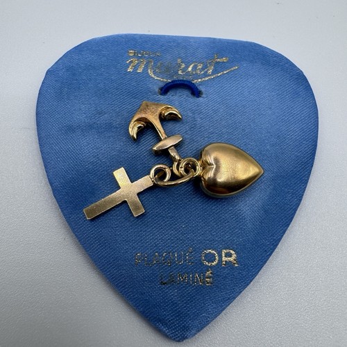 Ancien pendentif coeur ancre - ancien,