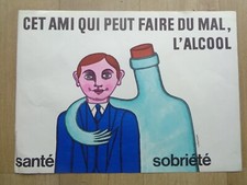 Antique Poster ALCOHOLISM Jean Schoumann Health Art Vintage Poster