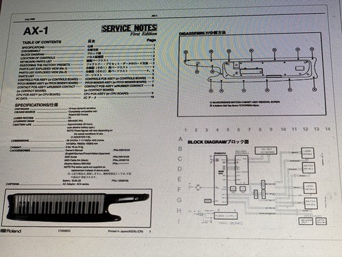 Roland service manual - roland, ax-1