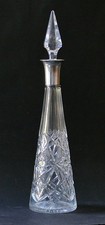 Carafe ancienne cristal taillé BACCARAT LAGNY col argent massif minerve 1900