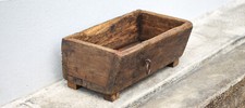 Ancienne auge bois, bac bois ancien, jardinière bois, porte-bûches, porte-revue,