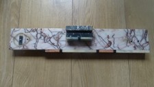 VINTAGE MARBLE BASE PHOTO RULER DECORATION FIREPLACE BRONZE