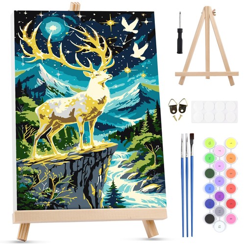 Wapiti peinture numero enfant - wapiti,