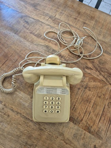 Ancien téléphone fixe ivoire - téléphone,