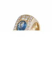 Large Rush Ring, Sapphire & Diamonds, Yellow Gold