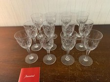 12 Baccarat Crystal Palm Cut White Wine Glasses (Price Per Piece)