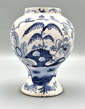 Antique Dutch Delft Apothecary Drug Jar 17th 18th Century Blue White Albarello