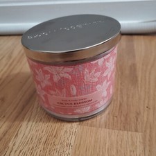 CACTUS BLOSSOM 3-Wick Candle BATH & BODY WORKS 14.5 oz. NEW SPECIALTY LID GOLD