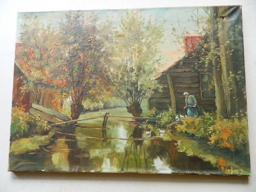 Tableau huile sur - , toile