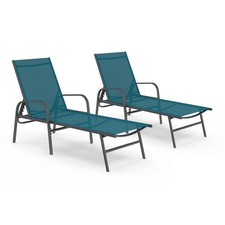 Lot de 2 transats de jardin