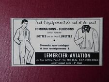 1960'S PUB LEMERCIER AVIATION BOTTE COMBINAISON VOL SAUT PARACHUTE FRENCH AD