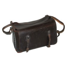 Antique 1940's S N C F Leather Mechanic / Railwayman Collectible Tote Bag